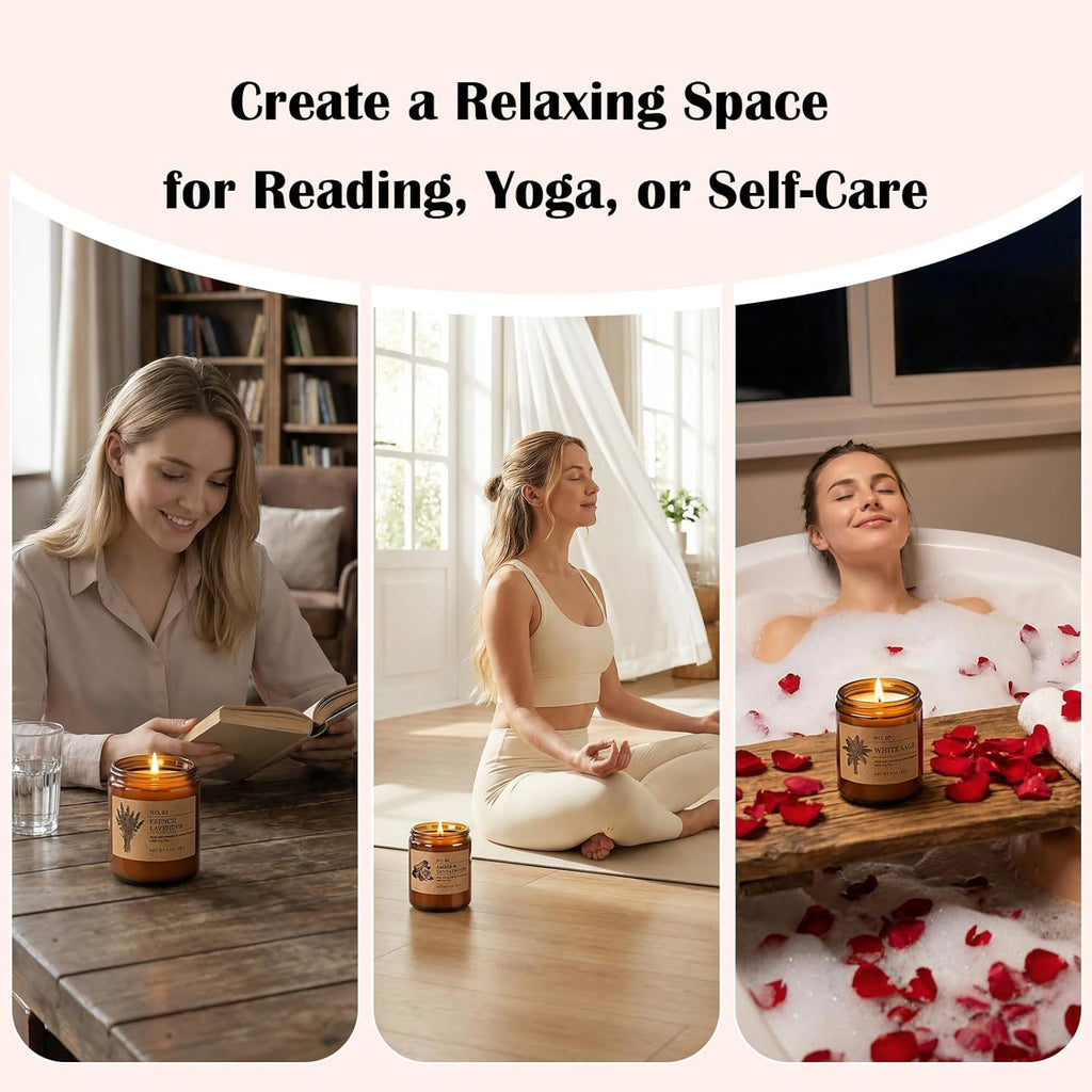 Luxury Soy Scented Candle Gift Set – 4-Piece Aromatherapy Collection (9 oz Each)
