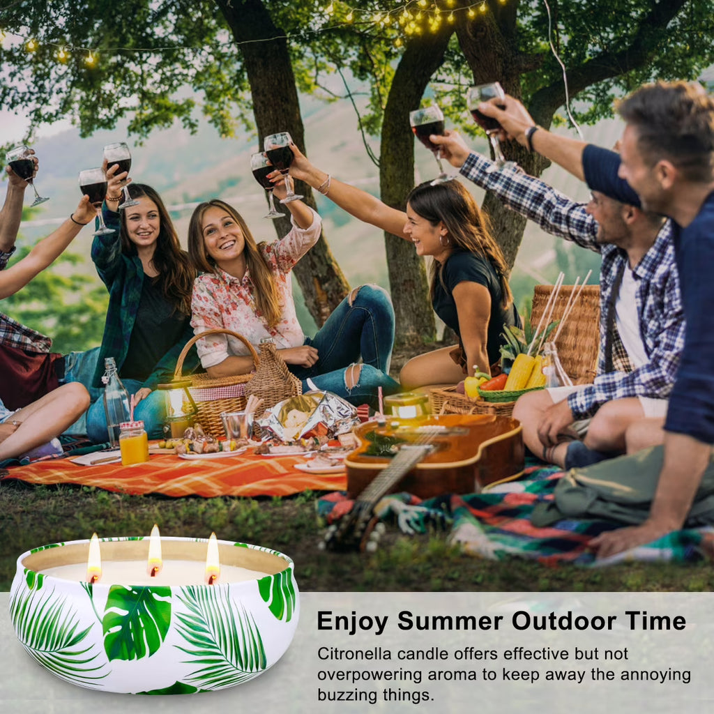 Citronella Outdoor Candles – 3 Pack