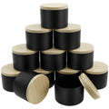 Candle Tins with Wood Grain Lids – 12 Pack