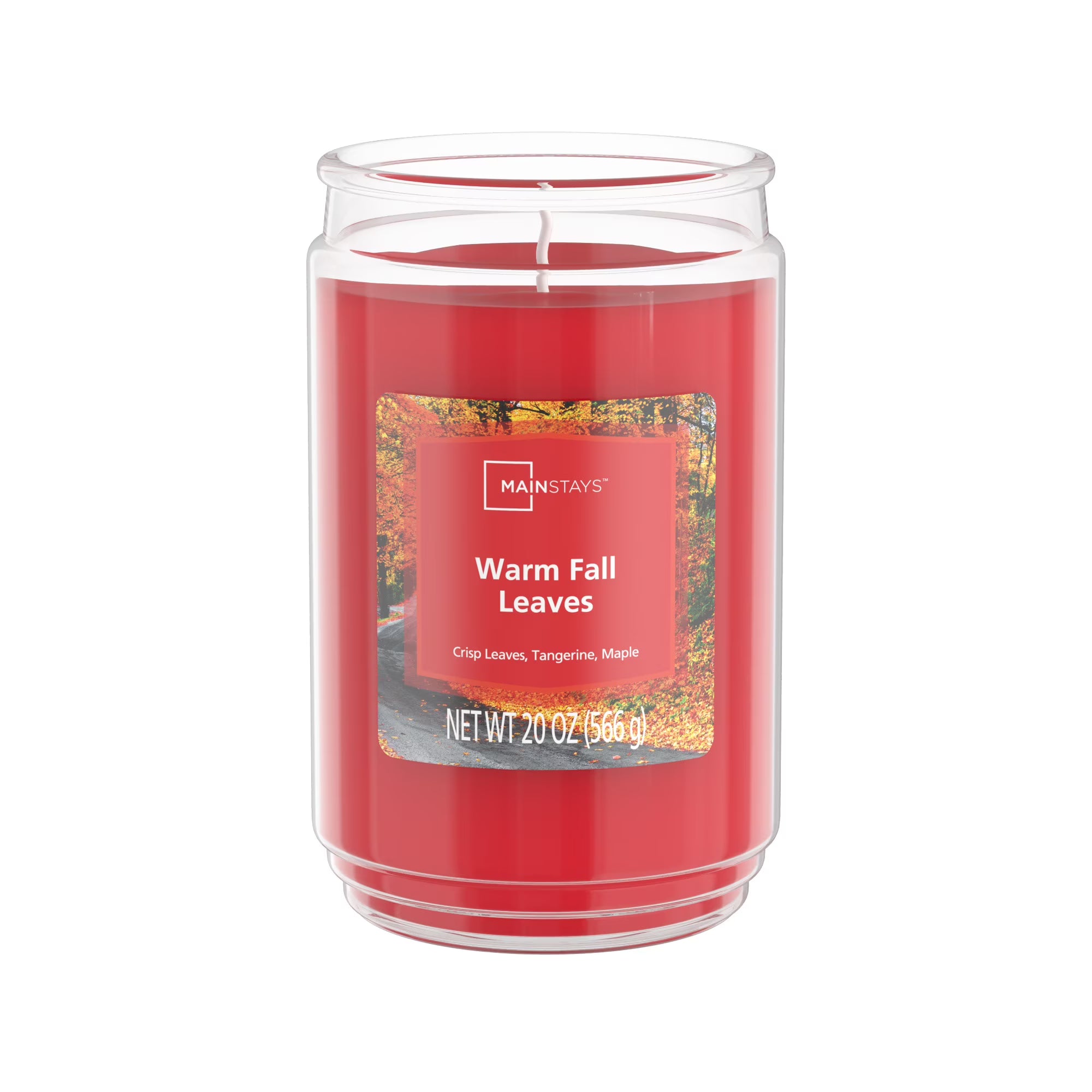 Warm Fall Leaves Single-Wick Glass Jar Candle – 20 oz