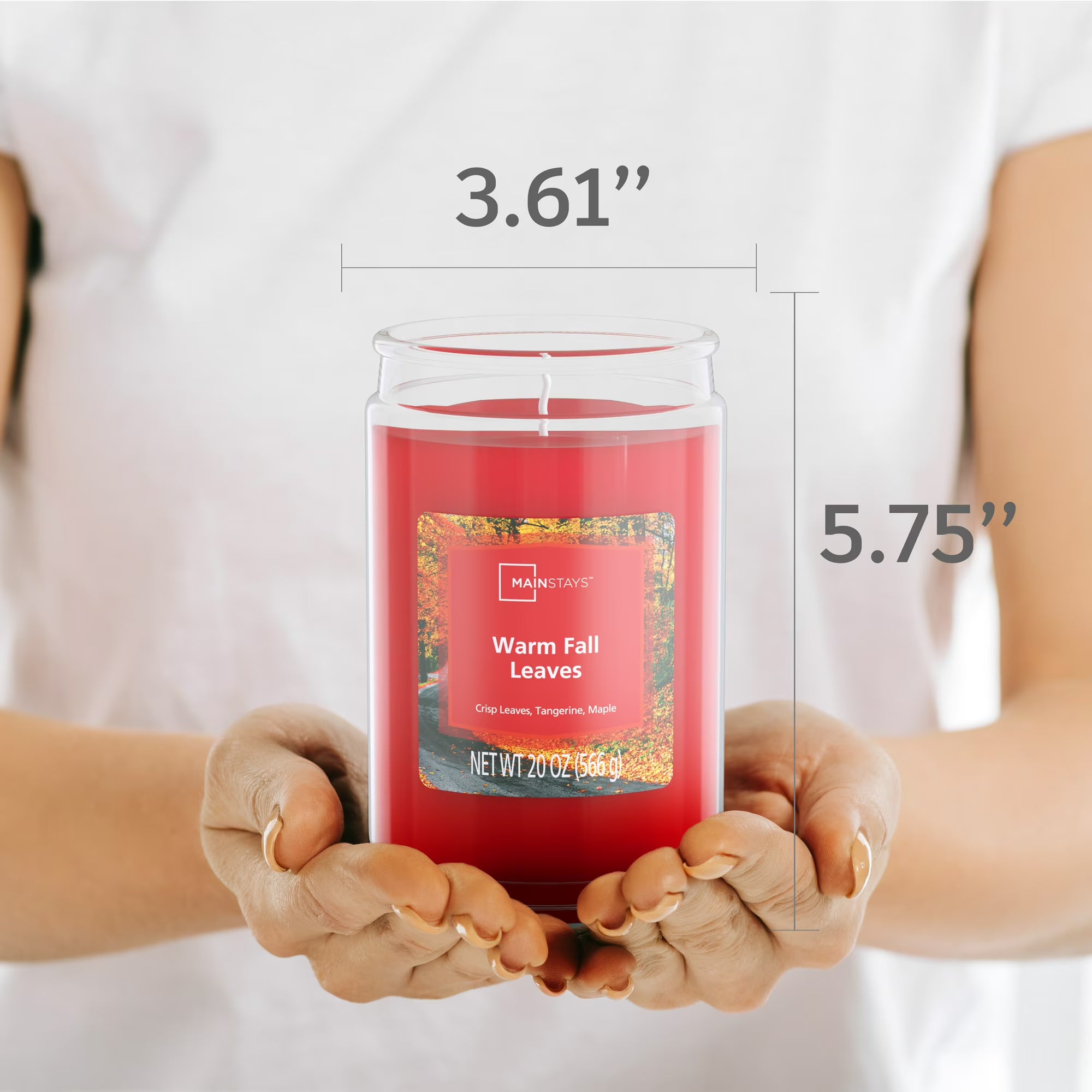 Warm Fall Leaves Single-Wick Glass Jar Candle – 20 oz