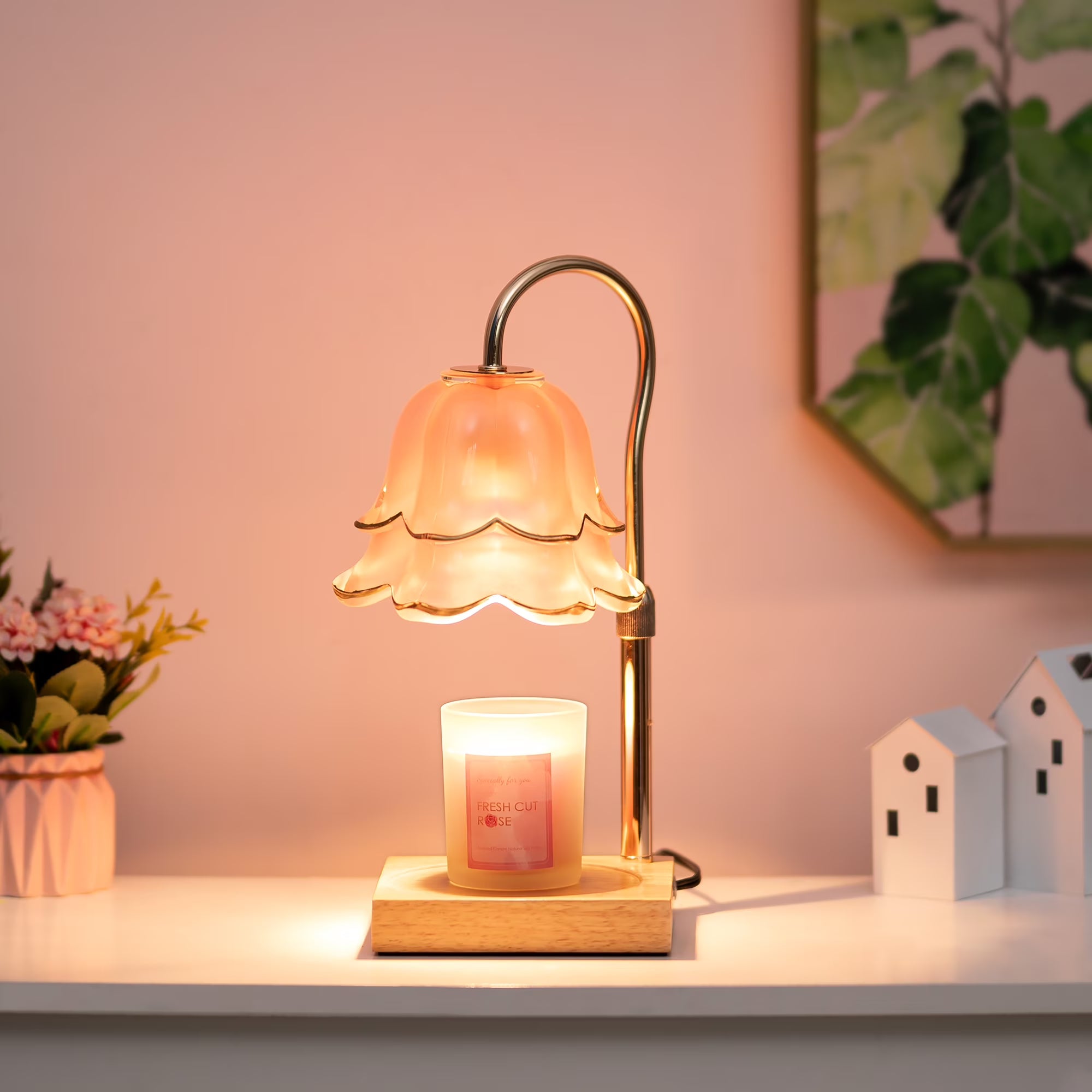 Floral Candle Warmer Lamp Gift Set