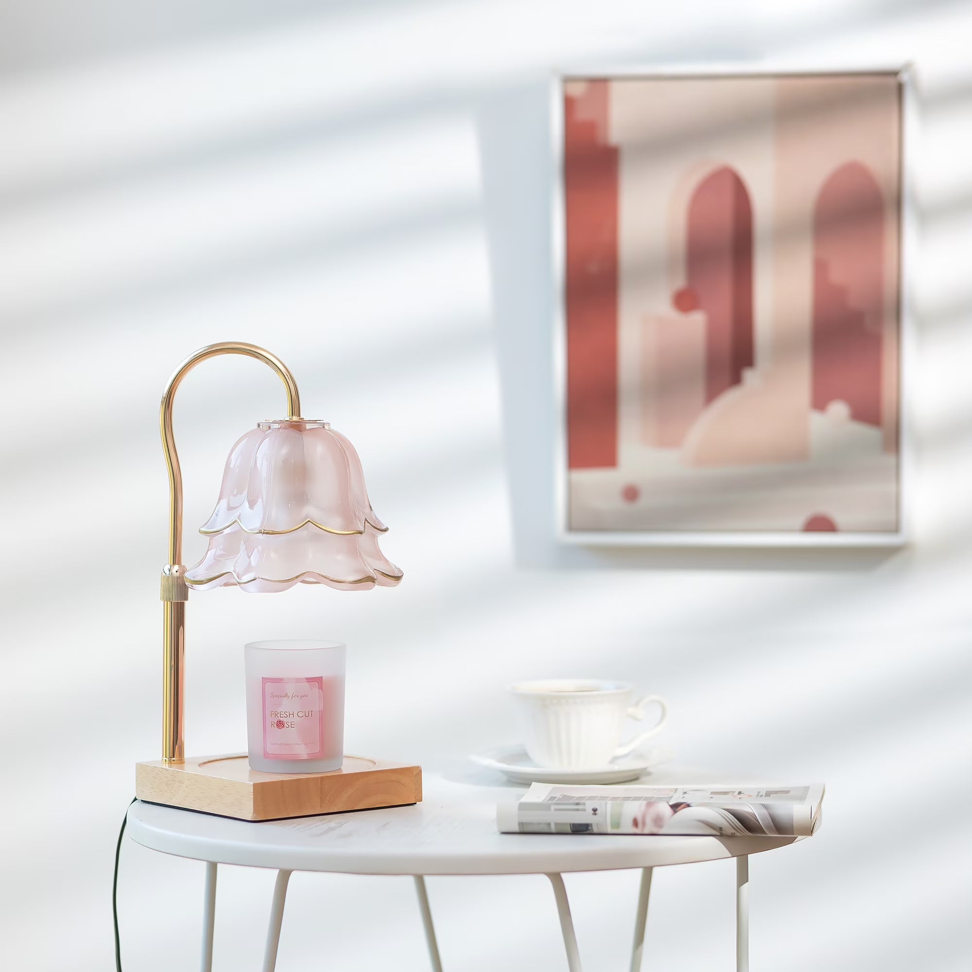 Floral Candle Warmer Lamp Gift Set